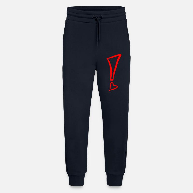 Ausrufezeichen mit Herz Rot - Jogginghose - made by SPREAD - DARK NAVY