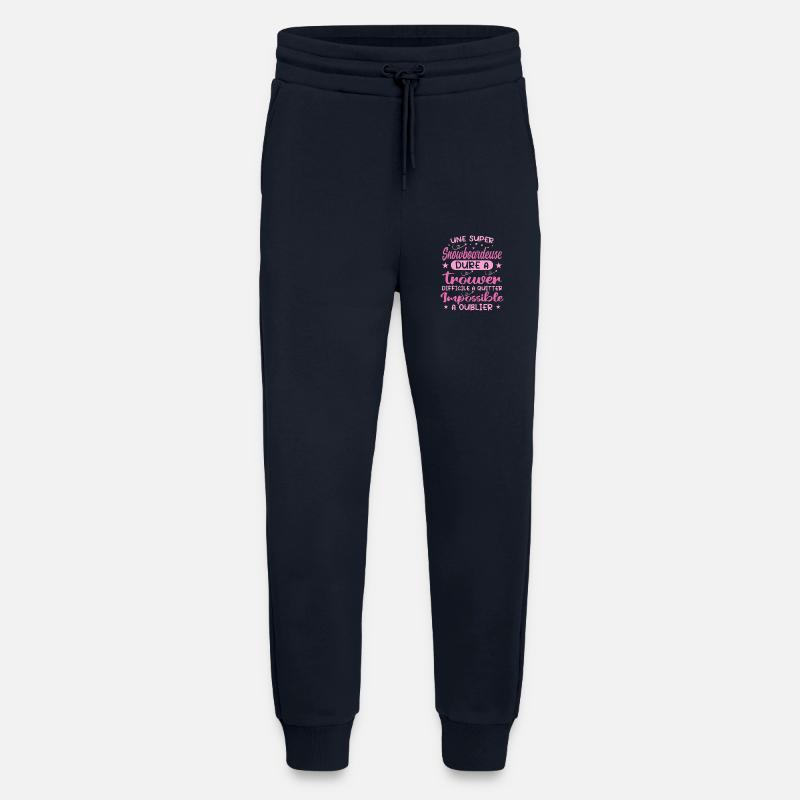 Une Super Snowboardeuse - Cadeau snowboardeuse - Pantalon de jogging bio décontracté fabriqué en UE - DARK NAVY