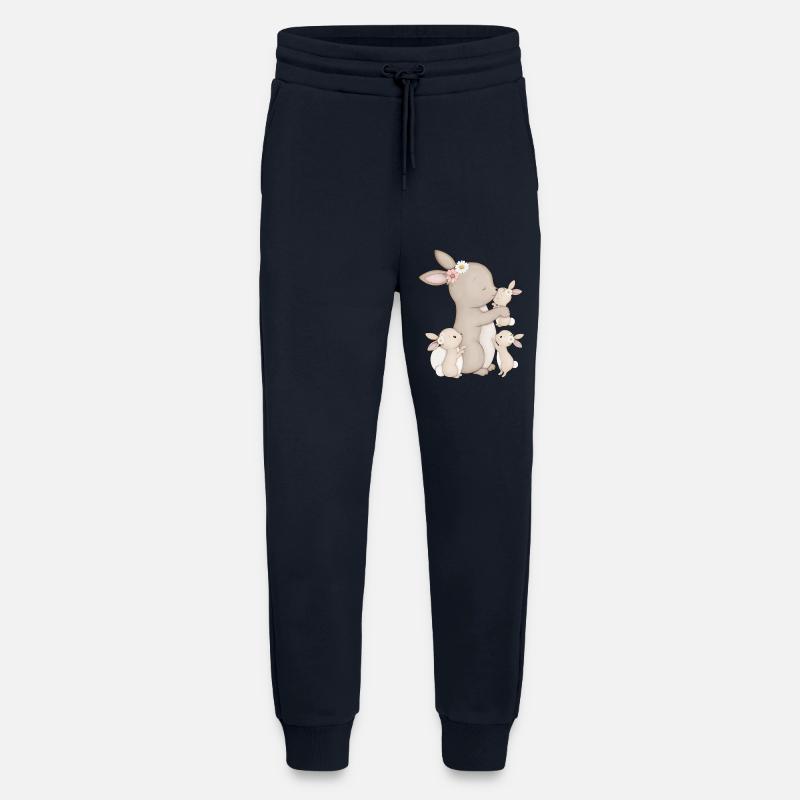 süße Hasen mit Blumen - Jogginghose - made by SPREAD - DARK NAVY