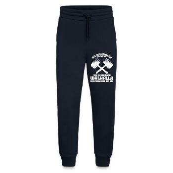 Thor Motiv mit Hammer und Motivationsspruch - Jogginghose - made by SPREAD - DARK NAVY - Vorne