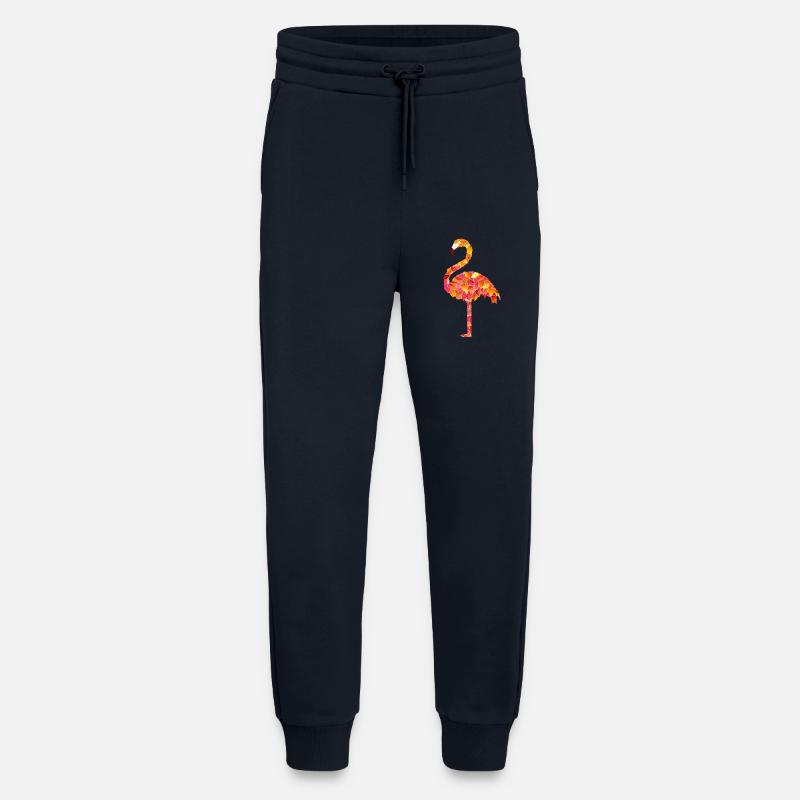 Flamant rose des feuilles d’automne - Pantalon de jogging bio décontracté fabriqué en UE - DARK NAVY