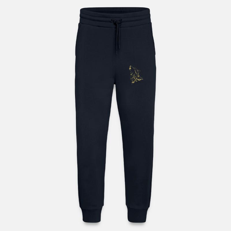 Illustrierte Designs mit Wolf - Jogginghose - made by SPREAD - DARK NAVY