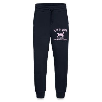 Pyjama De Poils De Chat Humour - Pantalon de jogging bio décontracté fabriqué en UE - DARK NAVY - Devant