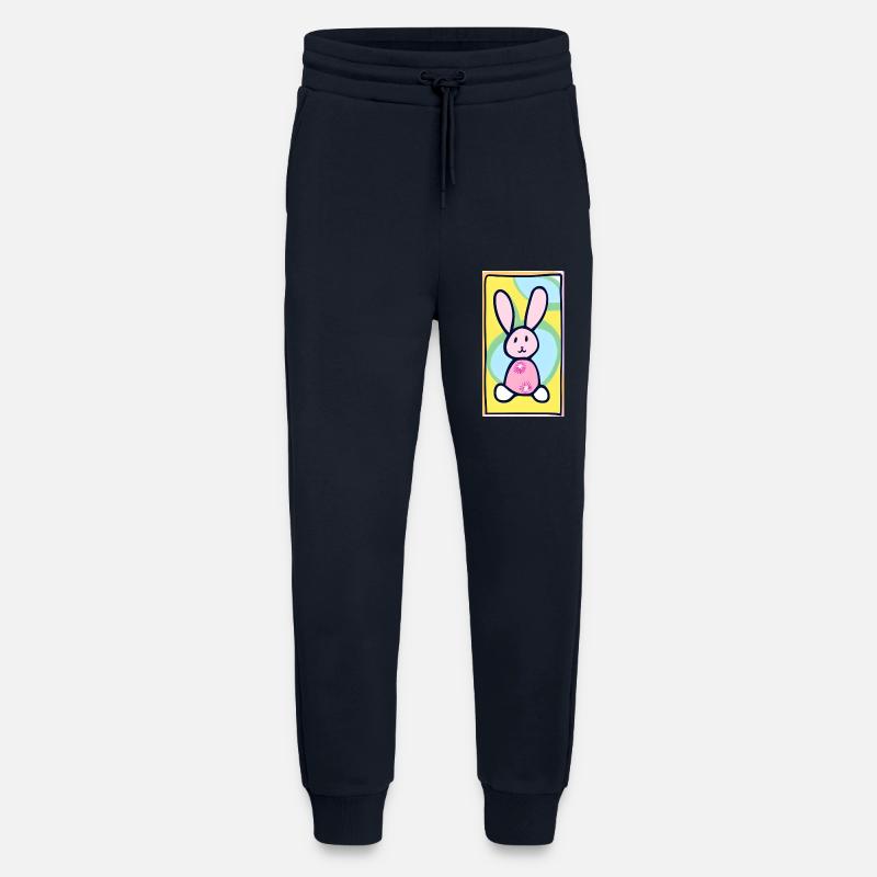 Pastel Bunny Easter Bunny on Yellow Background - Jogging Pants - made by SPREAD  - DARK NAVY