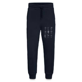 Blätter Europas - Weißes Naturdesign  - Jogginghose - made by SPREAD - DARK NAVY - Vorne