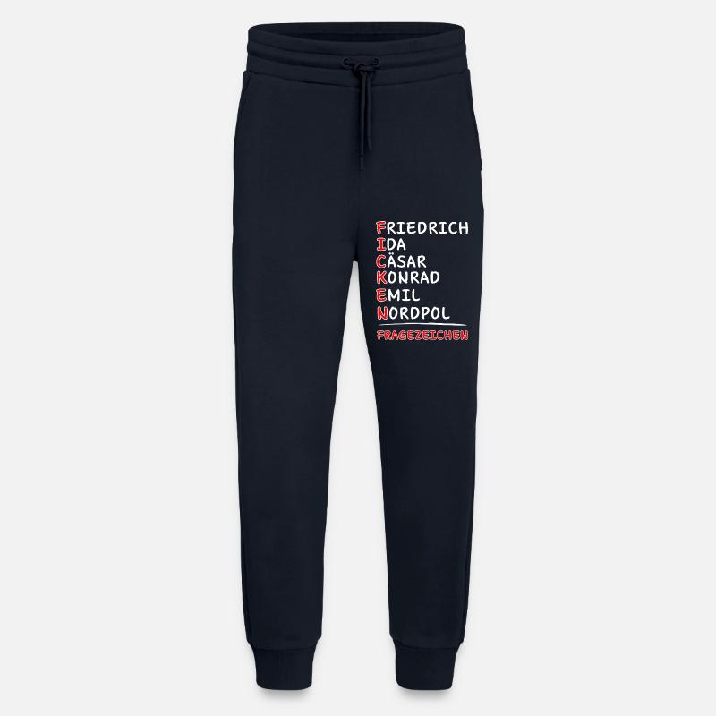 Funkalphabet-Friedrich Ida, Caesar Kaufmann, Emil... - Pantalon de jogging bio décontracté fabriqué en UE - DARK NAVY