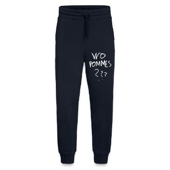 WoPommes – Lustiges Wortspiel Design mit Pommes  - Jogginghose - made by SPREAD - DARK NAVY - Vorne