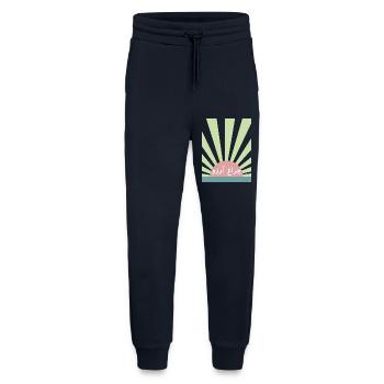 Allama Iqbal Poésie ourdoue pakistanaise Charagh-e-Aarzo - Pantalon de jogging bio décontracté fabriqué en UE - DARK NAVY - Devant