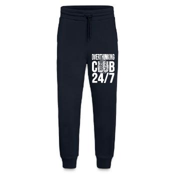Club de la surpensée 24h/24 et 7j/7 du chaos mental - Pantalon de jogging bio décontracté fabriqué en UE - DARK NAVY - Devant