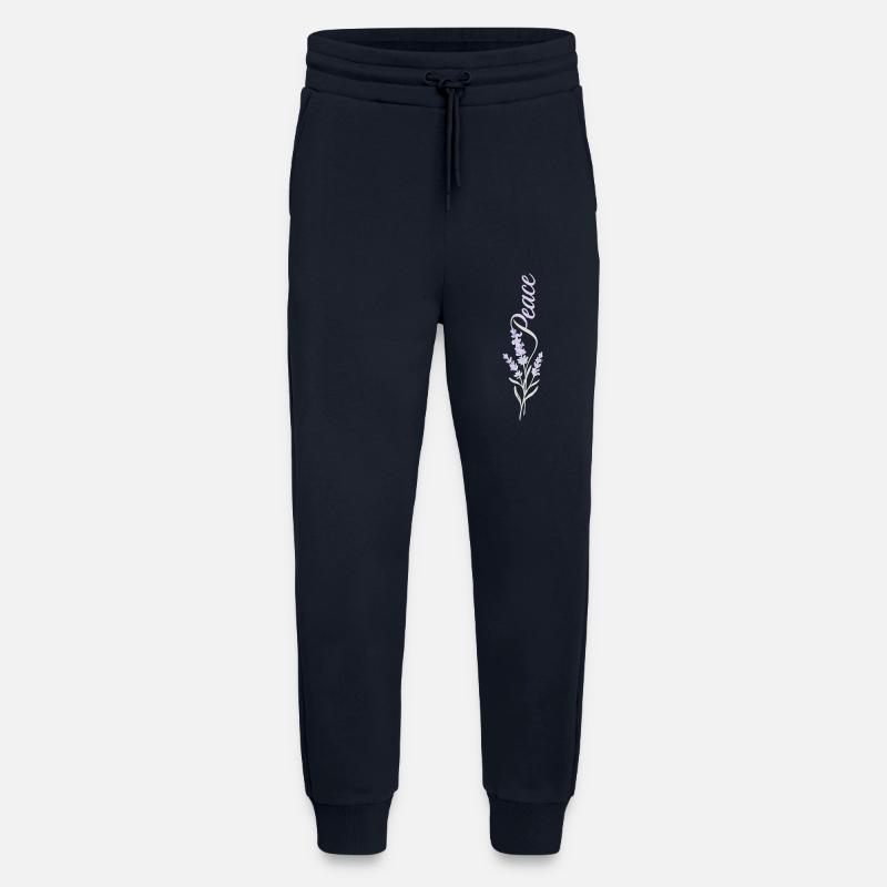 Peace Lavendel Blume - Jogginghose - made by SPREAD - DARK NAVY