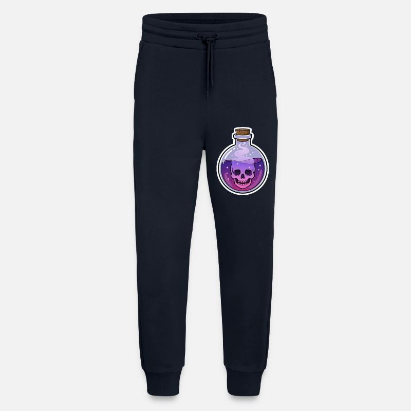 Lila Schädel im Mystic Fläschchen - Jogginghose - made by SPREAD - DARK NAVY