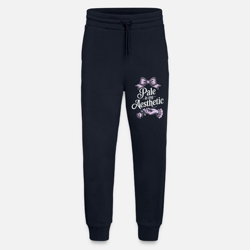 Pale Aesthetic Rose Bow - Jogging Pants - made by SPREAD  - DARK NAVY