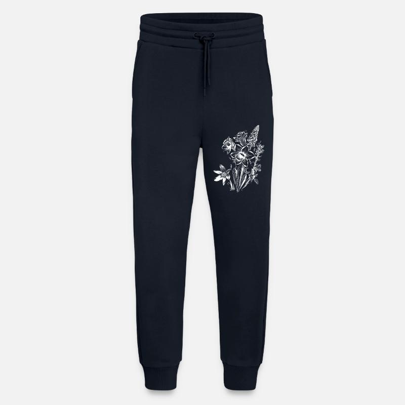 Daffodils Flowers Spring Rock Crystal - Jogging Pants - made by SPREAD  - DARK NAVY
