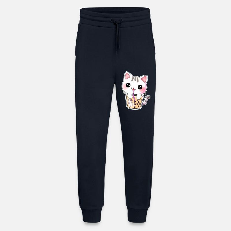 Kawaii Bubble Tea Cat - Jogging Pants - made by SPREAD  - DARK NAVY