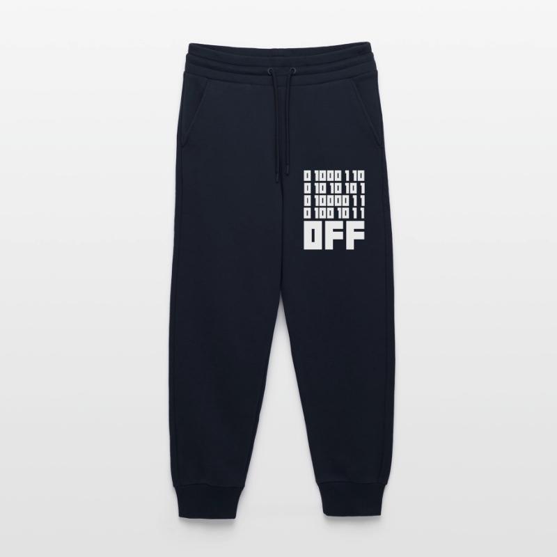 Binary Code F**k OFF – Humour Nerd & Geek Code Pantalon de jogging bio décontracté fabriqué en UE