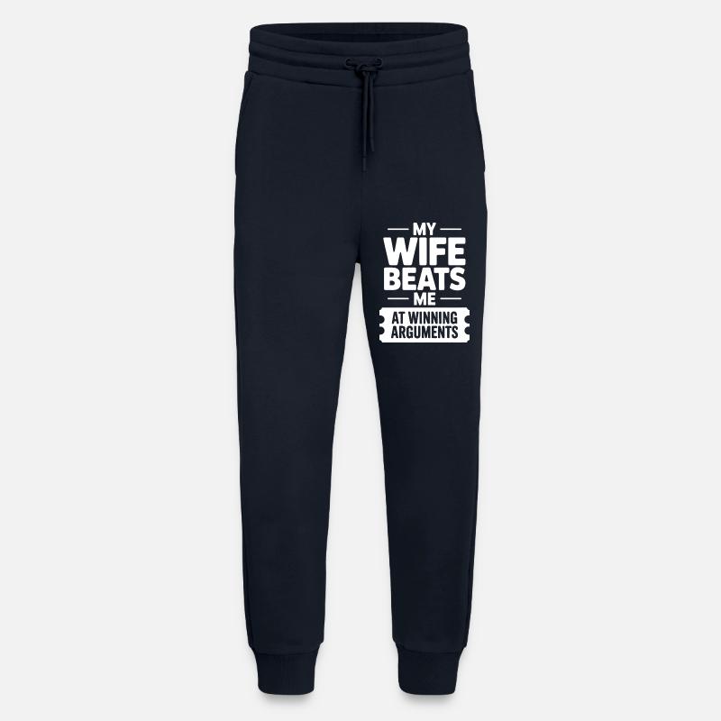Witty Rivalry: Winning Arguments - Pantalon de jogging bio décontracté fabriqué en UE - DARK NAVY