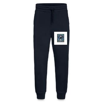 Voyageur Céleste explore le cosmos - Pantalon de jogging bio décontracté fabriqué en UE - DARK NAVY - Devant