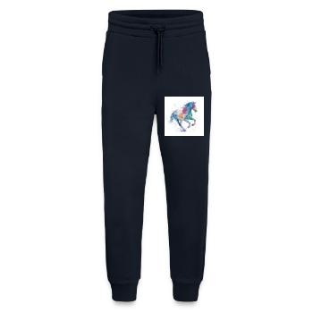 Rainbow Gallop Watercolor Horse - Jogging Pants - made by SPREAD  - DARK NAVY - Front