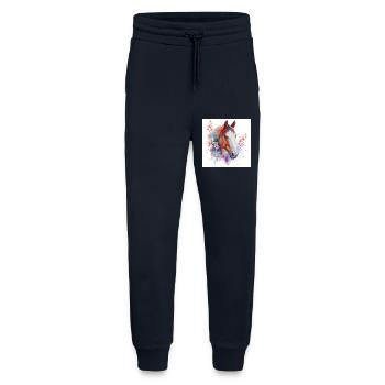Aquarell Pferd und Blüten - Jogginghose - made by SPREAD - DARK NAVY - Vorne