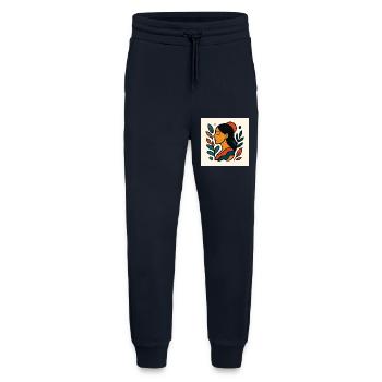 Farbenfrohes Porträt mit Laub - Jogginghose - made by SPREAD - DARK NAVY - Vorne