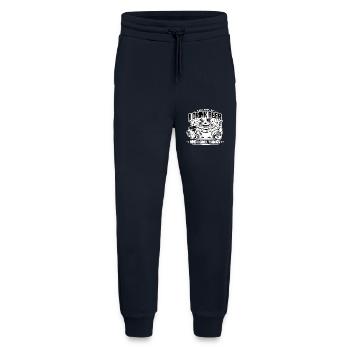Je bois de la bière et je fais des barbecues bizarres, papa - Pantalon de jogging bio décontracté fabriqué en UE - DARK NAVY - Devant
