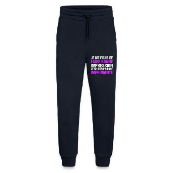 Je me fiche de faire bonne impression humour - Pantalon de jogging bio décontracté fabriqué en UE - DARK NAVY - Devant