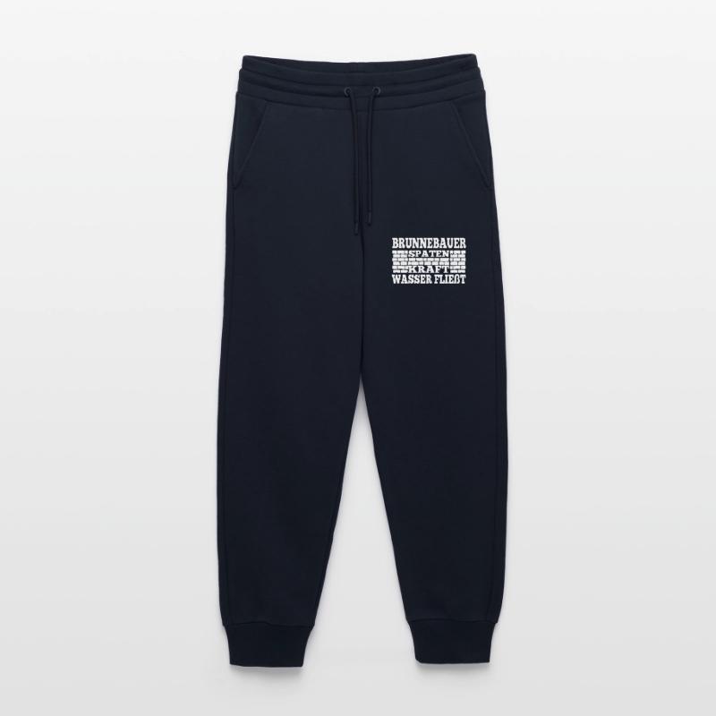 Construction de puits, bêche, puissance, coulée d’eau, constructeur de puits Pantalon de jogging bio décontracté fabriqué en UE