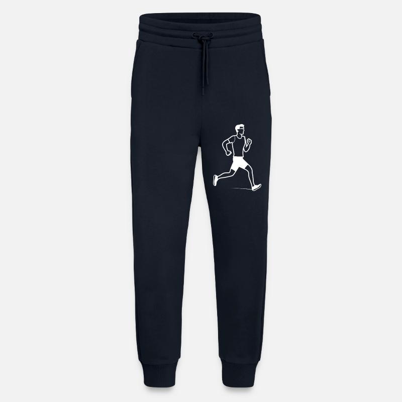 Runner boy line drawing - Jogging Pants - made by SPREAD  - DARK NAVY