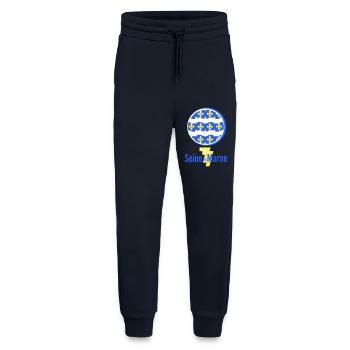 Logo seine et marne 77 - Pantalon de jogging bio décontracté fabriqué en UE - DARK NAVY - Devant