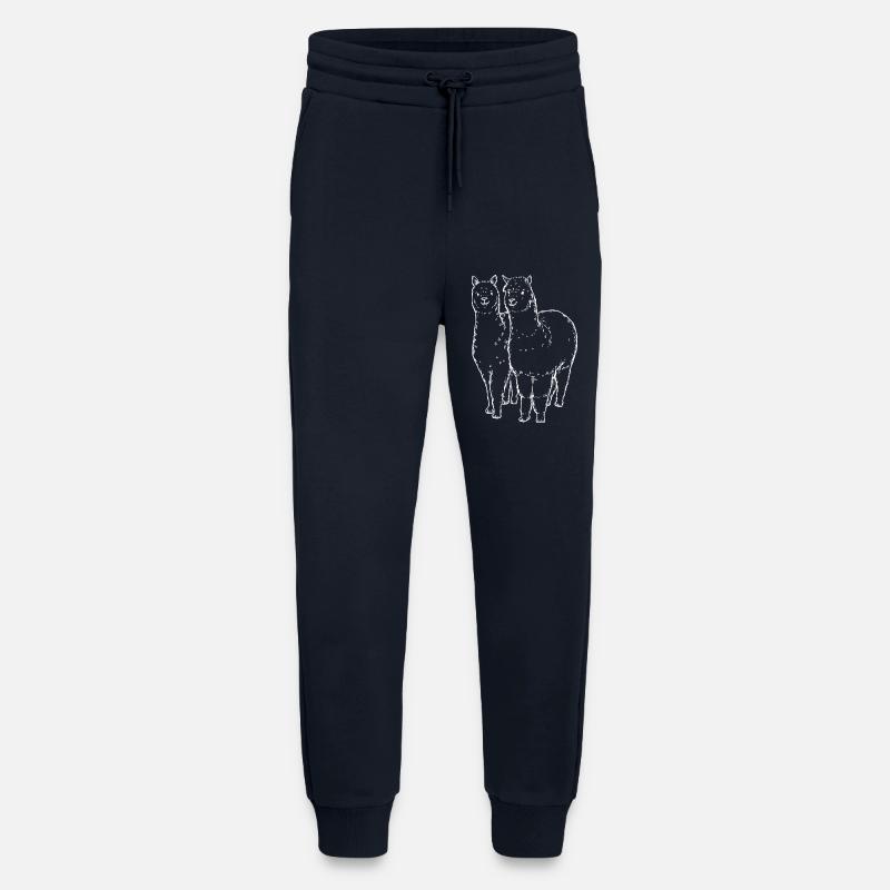 Two Alpaca Llama Lines Drawing - Jogging Pants - made by SPREAD  - DARK NAVY