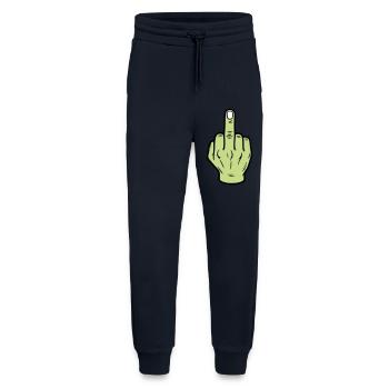 Mittelfinger Hand Symbol - Jogginghose - made by SPREAD - DARK NAVY - Vorne