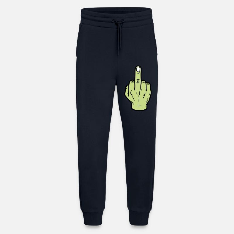 Mittelfinger Hand Symbol - Jogginghose - made by SPREAD - DARK NAVY