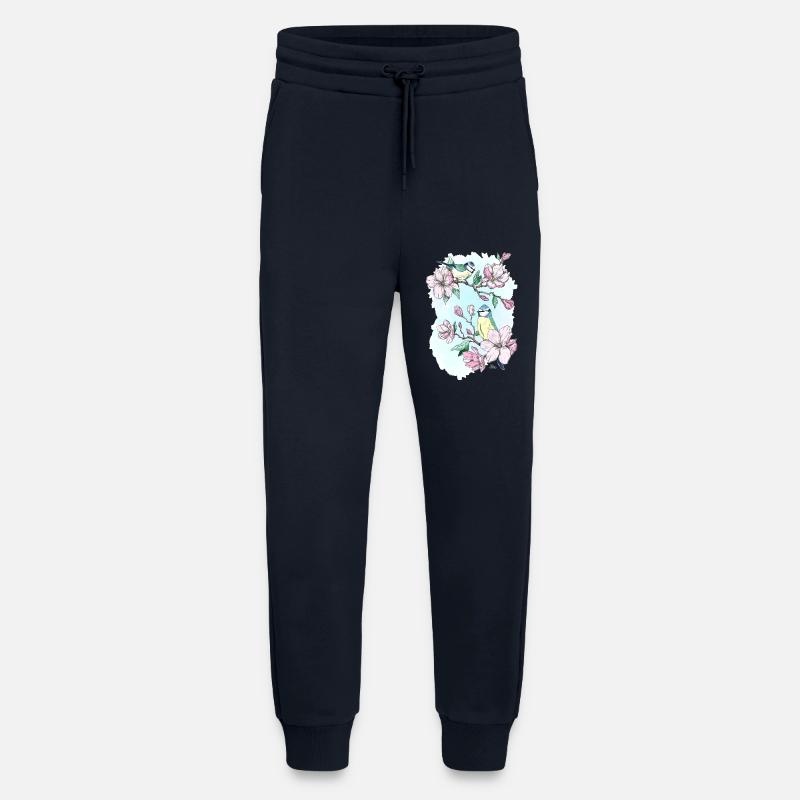 Blue and magnolias - Jogging Pants - made by SPREAD  - DARK NAVY