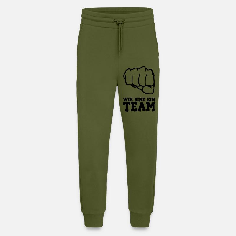 wir sind ein team - Jogginghose - made by SPREAD - MOSS GREEN