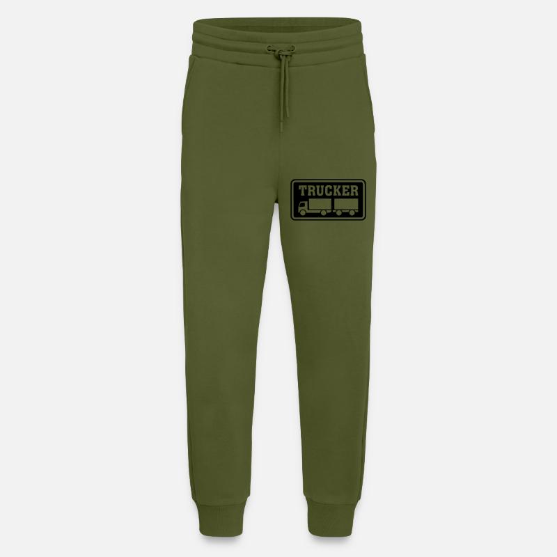 Shield Trucker Trailer Train Inverted - Jogging Pants - made by SPREAD  - MOSS GREEN