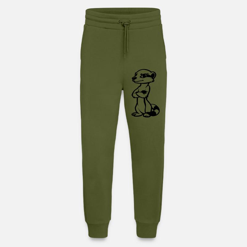 erdmännchen comic - Jogginghose - made by SPREAD - MOSS GREEN