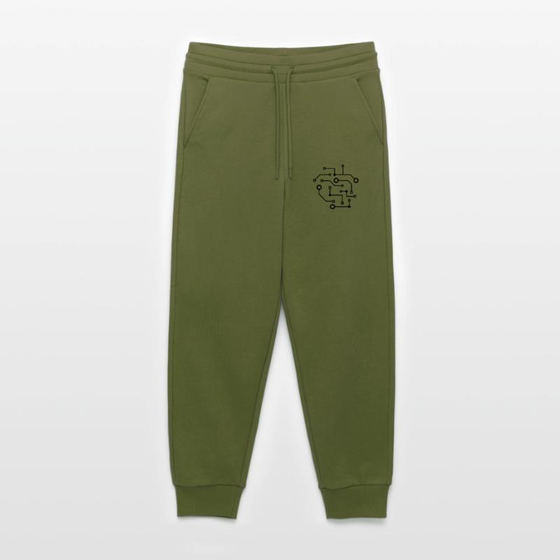 logo cool circuit wire data microchip circular Jogging Pants - made by SPREAD 