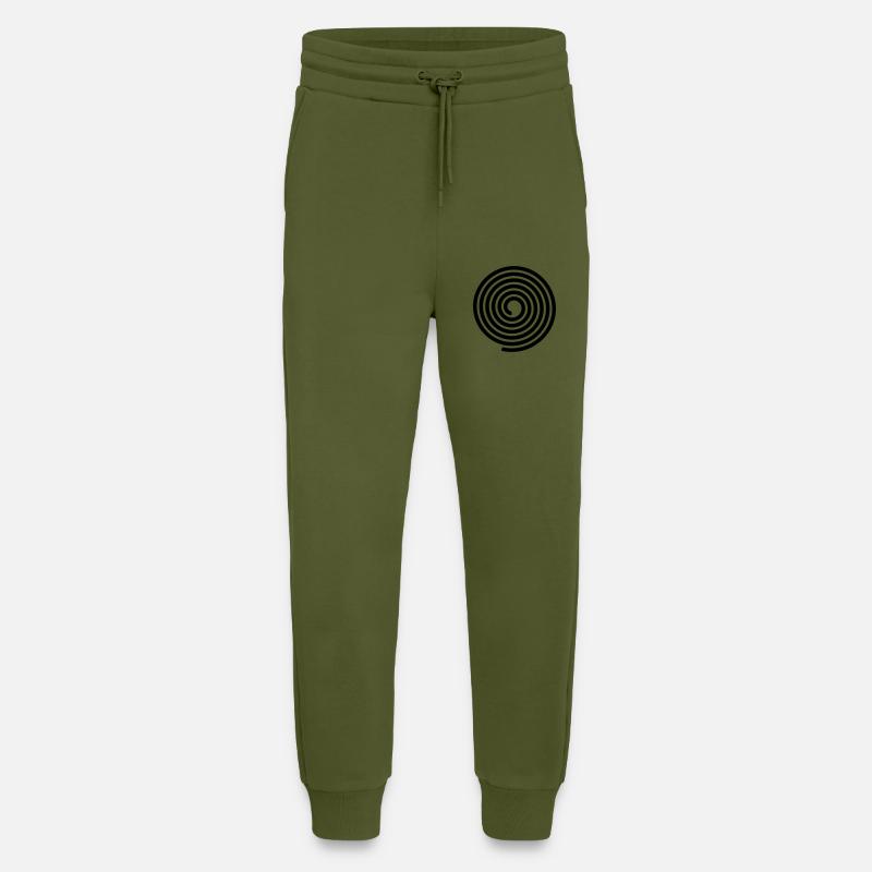 Spirals pattern vector template - Jogging Pants - made by SPREAD  - MOSS GREEN
