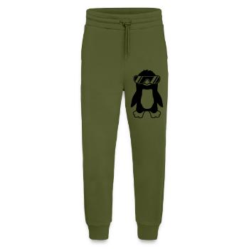 Cool Design Sonnenbrille Pinguin - Jogginghose - made by SPREAD - MOSS GREEN - Vorne