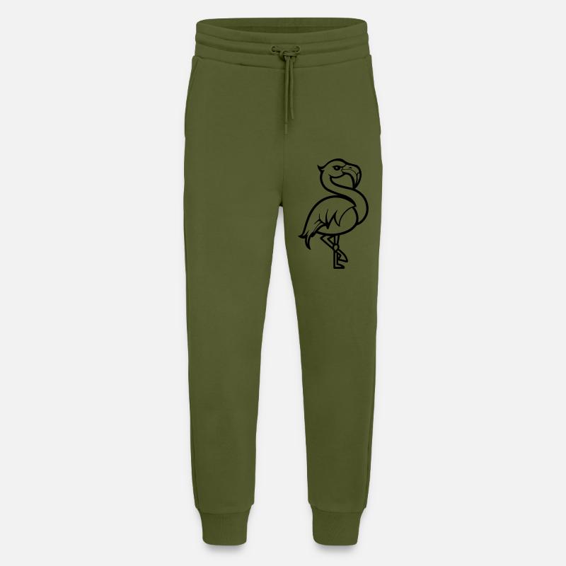 Flamingo Comic - Jogging Pants - made by SPREAD  - MOSS GREEN