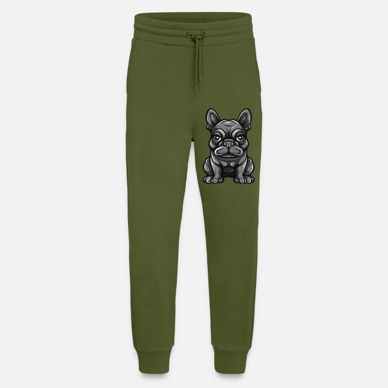 bulldogge hund comic - Jogginghose - made by SPREAD - MOSS GREEN