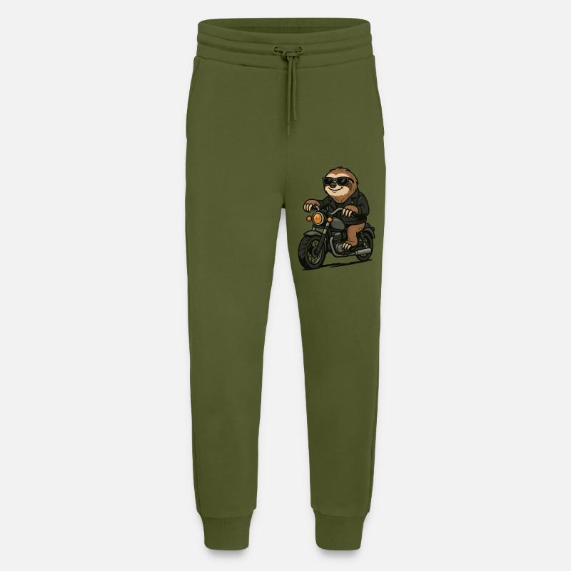 faultier motorrad - Jogginghose - made by SPREAD - MOSS GREEN