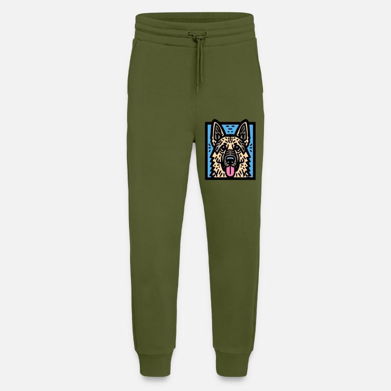 German Shepherd Pop Art - Jogging Pants - made by SPREAD  - MOSS GREEN