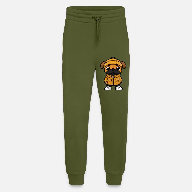 Boxer Hund Cartoon - Jogginghose - made by SPREAD - MOSS GREEN