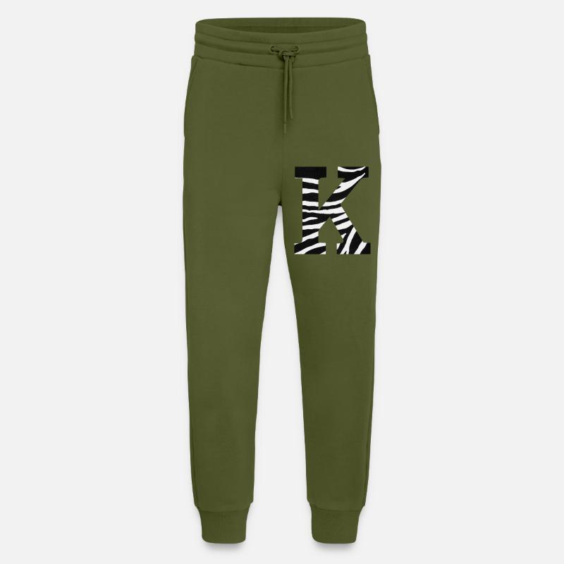 Buchstabe k Zebra - Jogginghose - made by SPREAD - MOSS GREEN