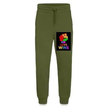 Love wins - Jogging Pants - made by SPREAD  - MOSS GREEN - Front