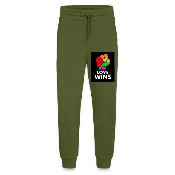 Love wins - Jogging Pants - made by SPREAD  - MOSS GREEN - Front