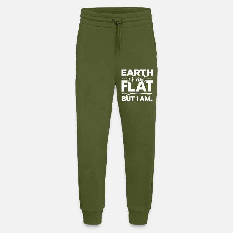 Satire Flache Erde Ironische Witze - Jogginghose - made by SPREAD - MOSS GREEN