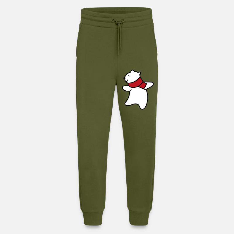 little cute polar bear - Jogging Pants - made by SPREAD  - MOSS GREEN