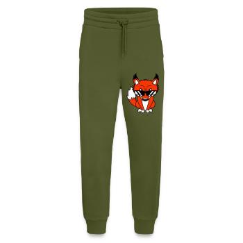 Fox Sunglasses Cool Peeps High Evil Eye Fun - Jogging Pants - made by SPREAD  - MOSS GREEN - Front